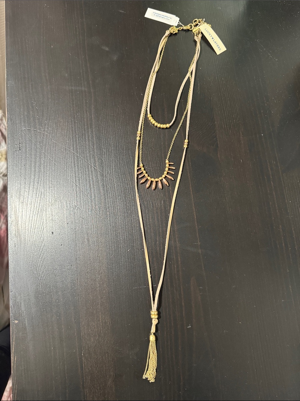 Layered Gold-Tone Tassel Necklace
